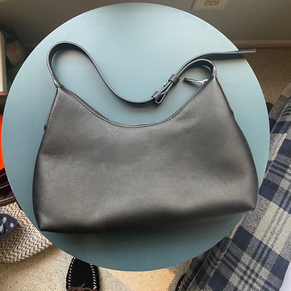 Banana Republic Black Leather Crescent Shoulder Bag
